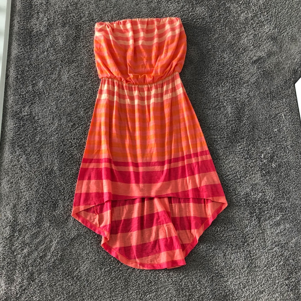 Express Strapless Neon Midi Dress